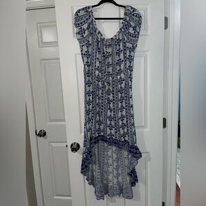 New Look Navy and White Patterned Dress